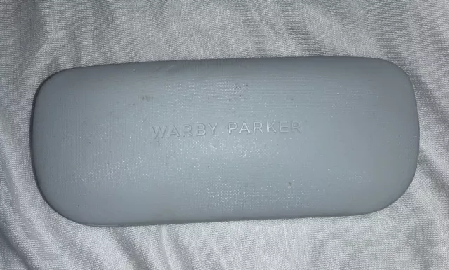Warby Parker Eye Glasses Case Light Gray Hard Clam shell Sunglasses White