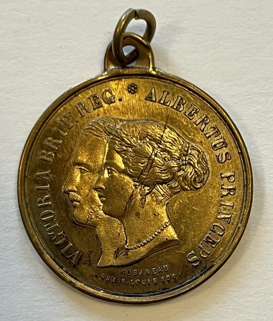 Méda Ancienne Reine Victoria – Cuivre 1850 – Superbe Pièce De Collection Étrangère