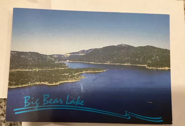 Big Bear Lake California Aerial View Unposted Postcard