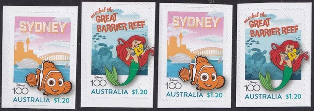 2023 Australia : Disney 100 years of wander - set of 4 peel and stick stamps MNH