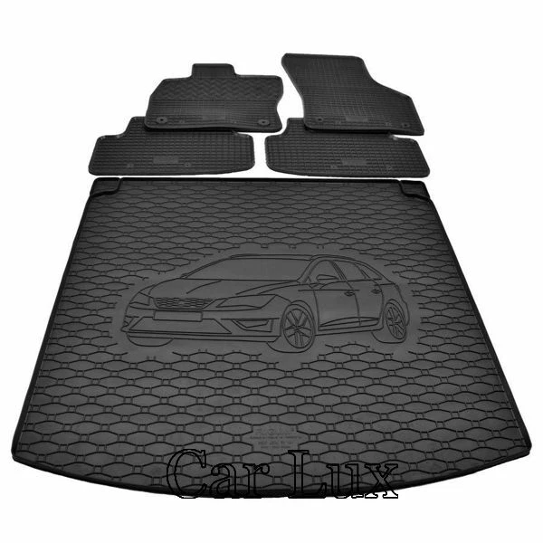 Alfombra maletero + alfombrillas de goma a medida kit SEAT Leon ST desde 2014-