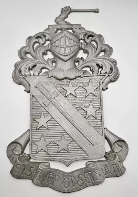 Phi Delta Theta Campus Crest, Vintage, Aluminum, Large Shield