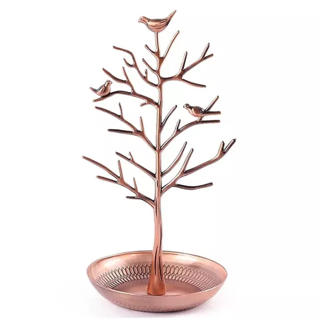 Bronze Jewellery Tree Stand Vintage Birds - Organiser Rack Tower Display TRIXES