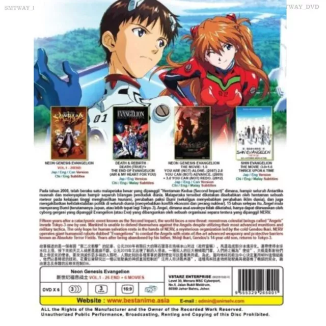 Anime DVD Neon Genesis Evangelion Vol.1-26 Fin + 6 Film Anglais Doublé 2