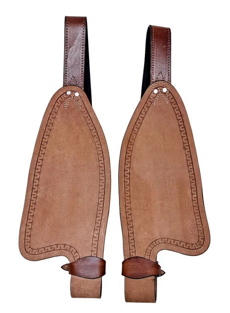 ROUGHOUT Western Saddle FENDERS WESTERN HORSE SADDLE FENDER PAIR LEATHER REPLACE