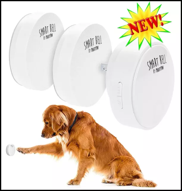 Mighty Paw Smart Bell 2.0 Dog Doorbells for Potty Training 2 Activators White