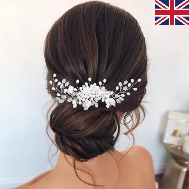 Brides Flower Wedding Hair Vine Crystal Bridal Hair Piece Party Hair-Accessories