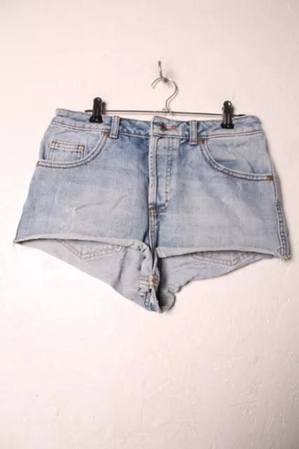 Topshop Moto Womens Denim Shorts - Blue - Size W28 (X-p1)