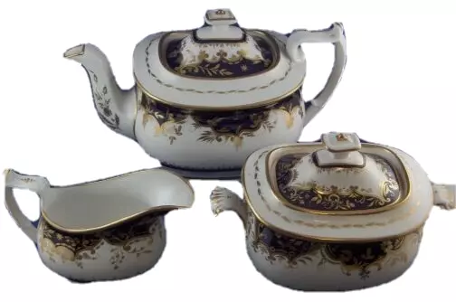 Antique 19thC Machin English Porcelain Breakfast Service Set England Plate Cup
