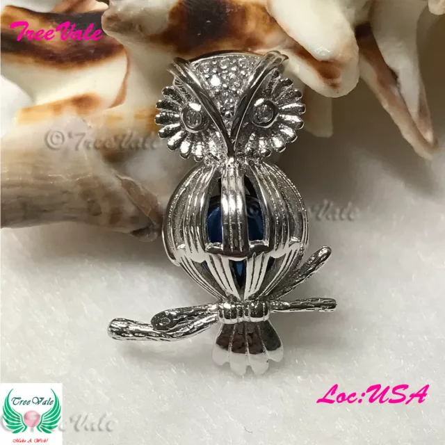 Mechanical Owl - 925 Sterling Silver - Locket Pearl Cage Pendant - Hold 6-10mm 3