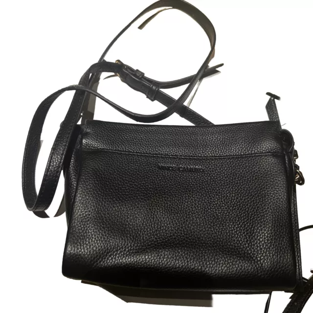 VINCE CAMUTO black pebbled leather crossbody/shoulder bag w/adjustable strap
