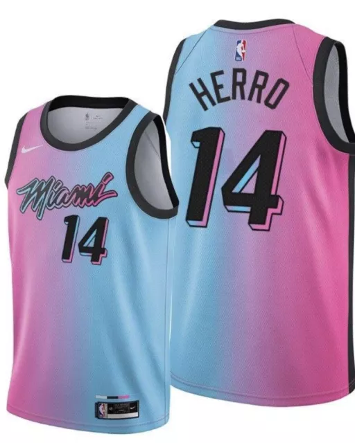Nike Miami Heat Vice Versa City Edition Tyler Herro Shirt Purple Lilac Men XL