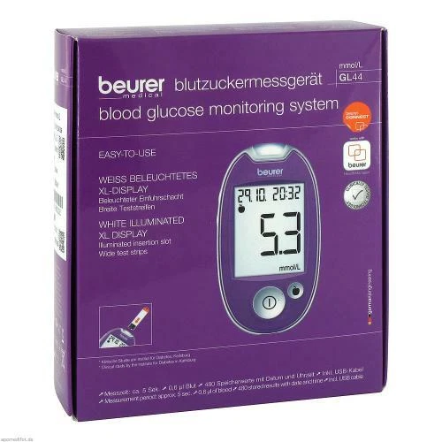 BEURER GL44 Blutzuckermessgerät mmol/l lila 1 St
