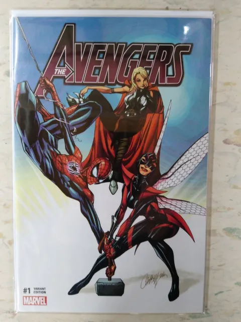 Marvel Avengers #1 Comicxposure Exclusive J Scott Campbell Red Logo Variant 🔥🔥