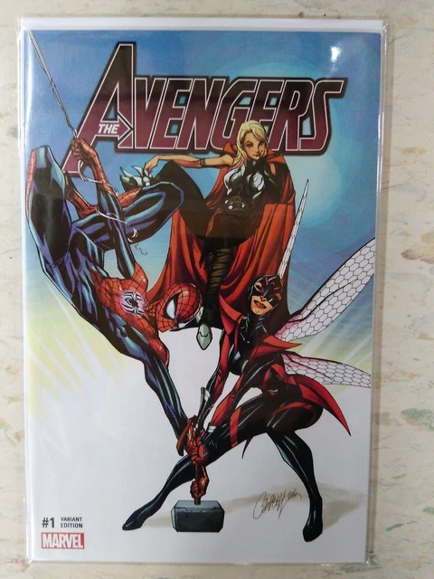 Marvel Avengers #1 Comicxposure Exclusive J Scott Campbell Red Logo Variant 🔥🔥