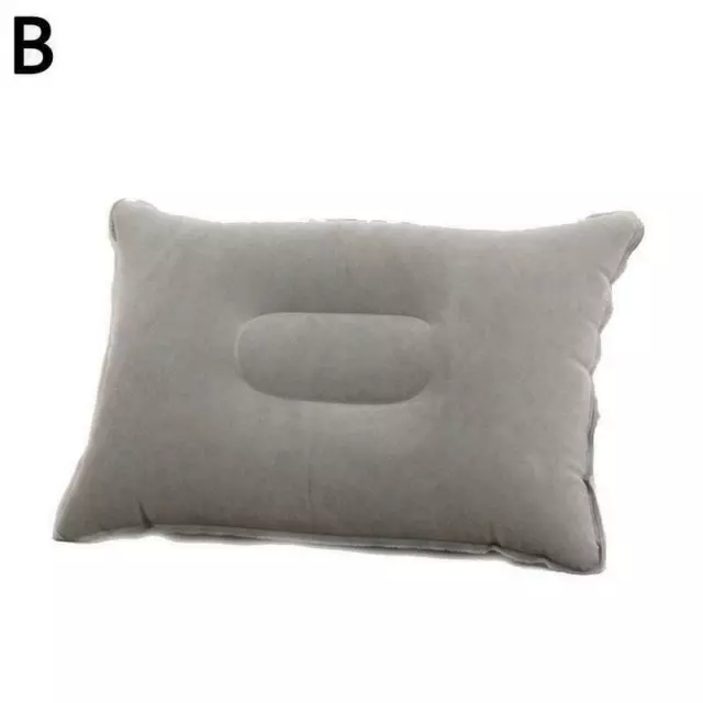 Inflatable PVC And Nylon Pillow Soft Blow up Sleep Cushion Camping