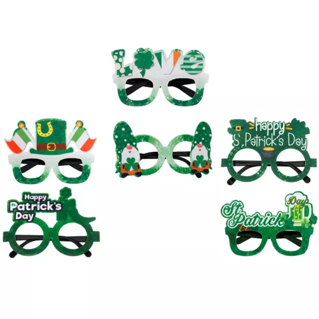 6 Pcs Shamrock Felt Glasses Holiday Props St. Patricks Frames Child