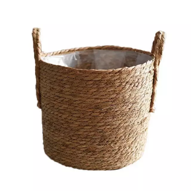 Paquete de 2 cestas rectangulares pequeñas de mimbre para estantes, cestas  de jacinto de agua tejidas a mano de 6 pulgadas de ancho para organización