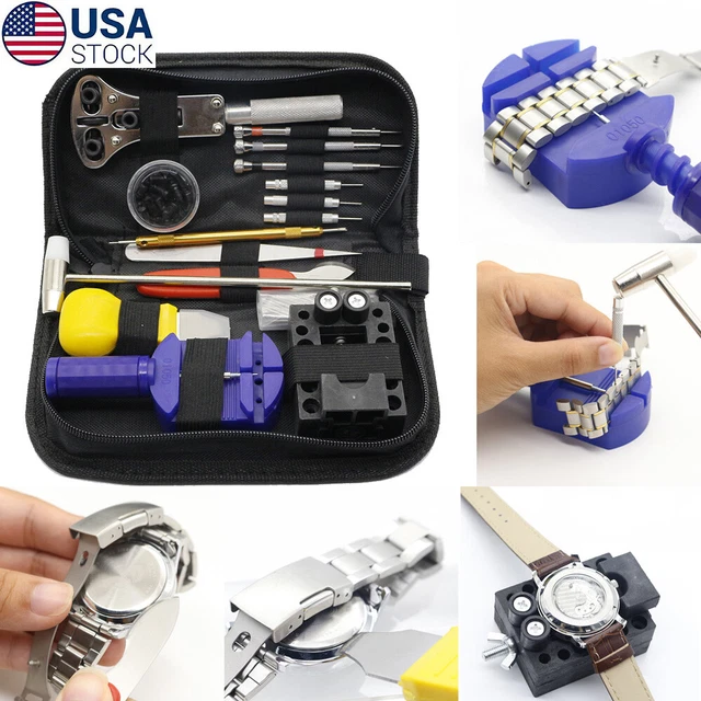 147 Pcs Watch Repair Kit Watchmaker Back Case Remover Opener Spring Bar Link Pin