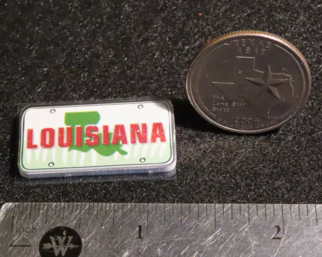 Louisiana License Plate Paper on Foam Sticker Wall Auto Decor 1:12 Miniature