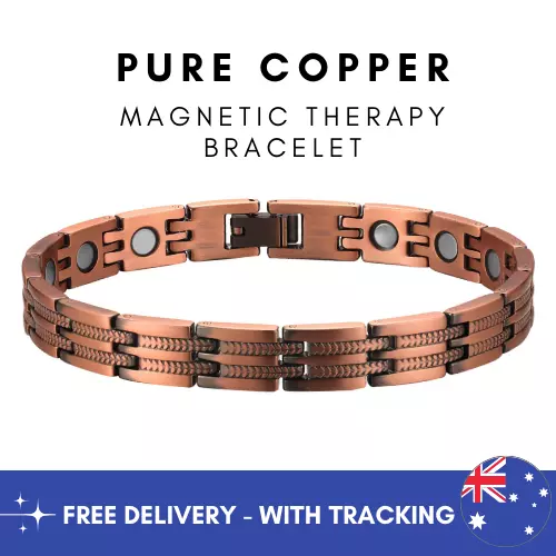 Pure Copper Magnetic Therapy Bracelet Vine Clasp Arthritis Pain Relief Woman AU