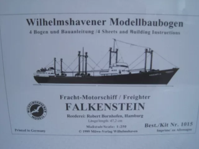 Falkenstein Frachter Schiff Wilhelmshavener Modellbaubogen Kartonmodell