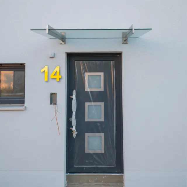Hausnummer Acryl Hochglanz Gelb 1H01 - Türnummer - Nummer - Acrylglas