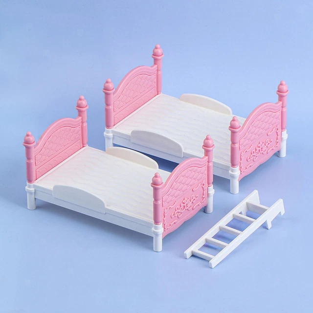 Ifundom 5 Pièces Lit Superposé Mini Moule Bébé Poupées Lit Miniatur Bebe Poupee Lit Maison De Poupee Meubles Bois Superpose Amz