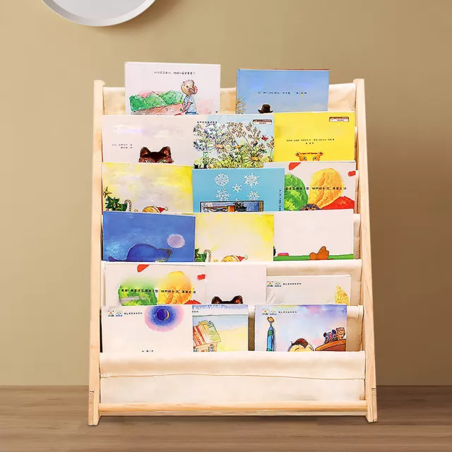 Moderna librería de madera para niños estantería de almacenamiento estante ordenado organizador 6 niveles