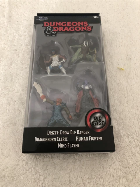 JADA DUNGEONS & Dragons Elf Dragonborn Cleric Fighter 4 Figure Die Cast 