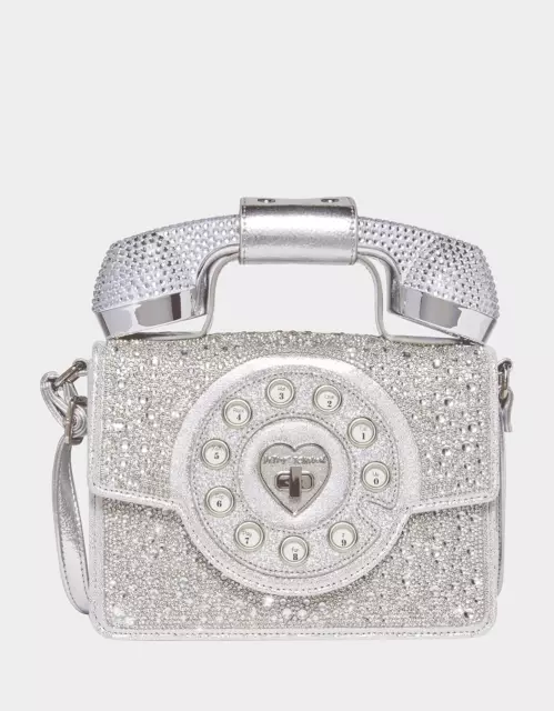 Betsey Johnson Kitsch Million Stars Silver Phone Crossbody Bag New Sealed