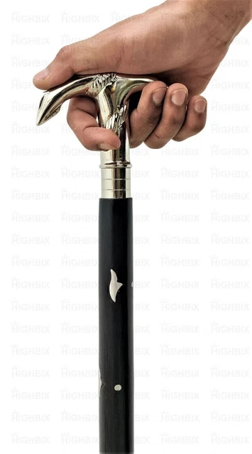 Designer Silver Anchor Head Handle 3-Fold Walking Stick Brass Fancy Cane gift