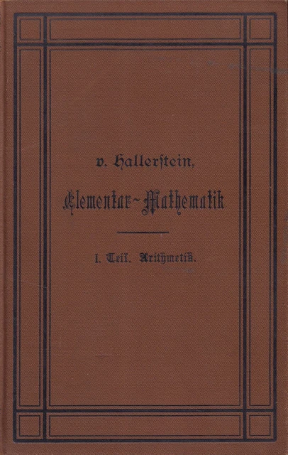 Buch von Bruno Hülsen LEHRBUCH DER ELEMENTAR-MATHEMATIK [1892]