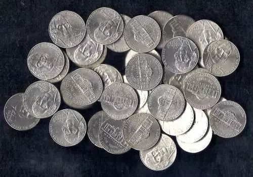 2009 P Jefferson Nickel Roll ( 40 coins ) all circulate #2