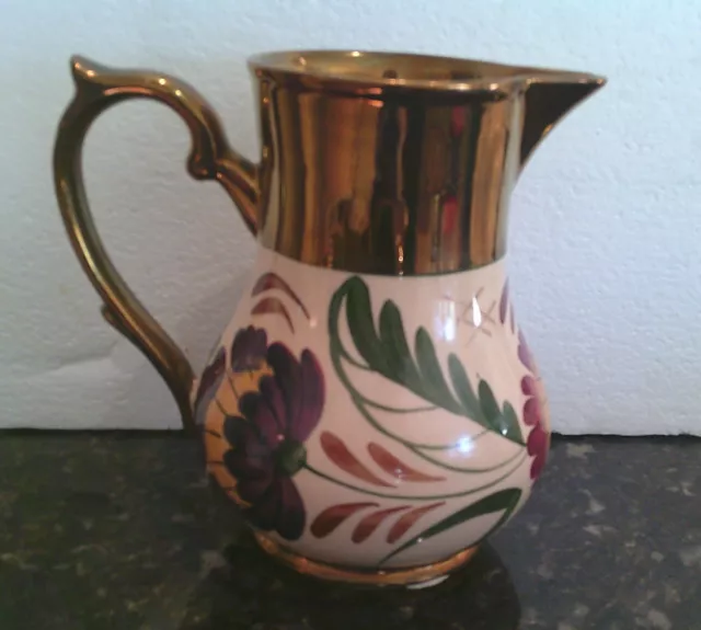 Vintage Pitcher Harvest Ware Wade England 6” Copper Lusterware Pottery