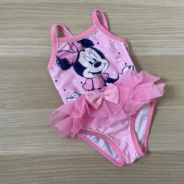 Baby Girl 0-3 months Disney Baby Pink Minnie Mouse Swim Suit with Tutu & Bow