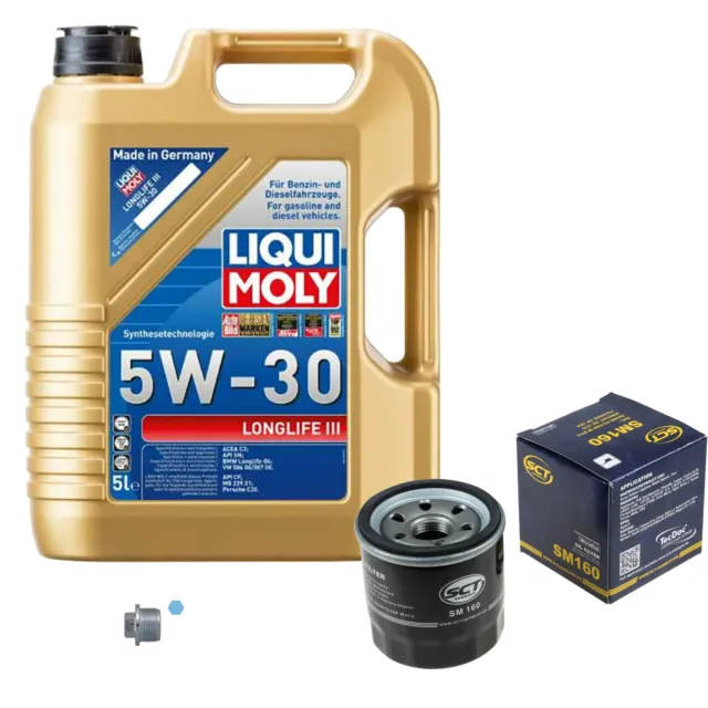 Sct Germania Filtro Olio 5 L Liqui Moly Longlife 3 III. 5W-30 per Chevrolet