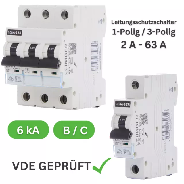 Leitungsschutzschalter / Sicherungsautomat / B/C 6A - 63A / 1-polig / 3-polig