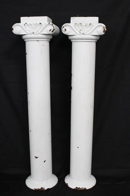 Pair of 2 Wood Columns Architectural Salvage Vintage Pair of 2 Wood Columns Architectural Salvage Vintage