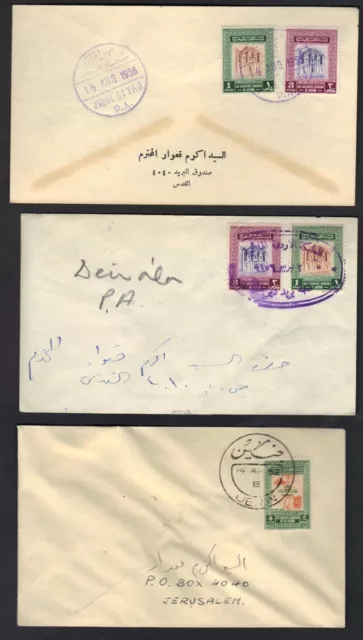 Jordan Palestine 1950's Trois Rare Ville Housses " Jebel Ettar " Jenin " Deir