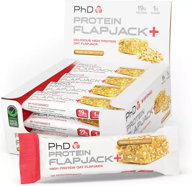 PhD Nutrition | Protein Flapjack+ | High Protein, Low Sugar | Rolled Oats Prote