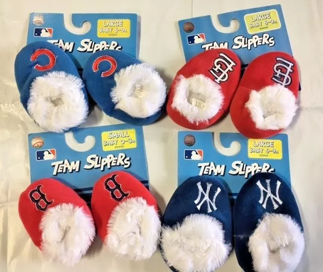 Baseball Infant Newborn Baby Booties Slippers NEW Shower Gift - Pick team & size
