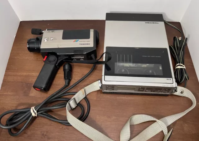 Toshiba V-X340 Portable Video Cassette Recorder & toshiba camera IK-2000