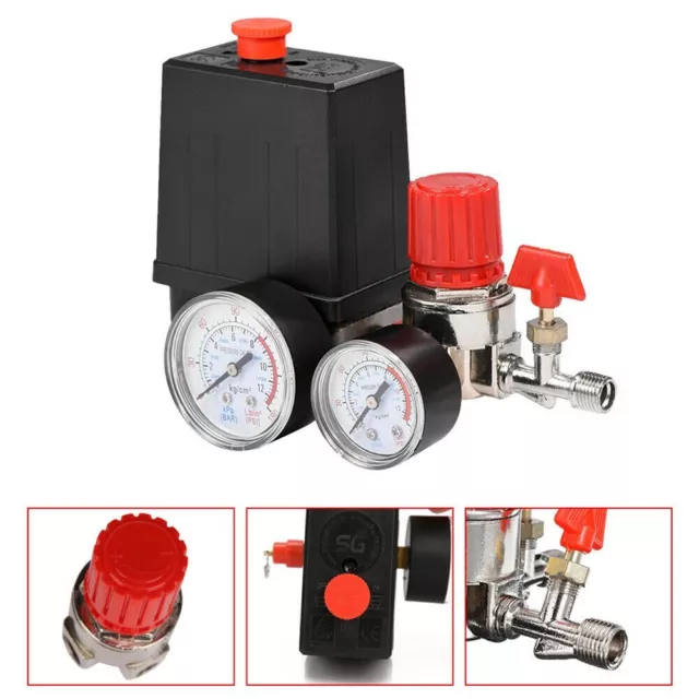 120PSI Air Compresseur Pression Commutateur Valve Contrôle Collecteur Régulateur