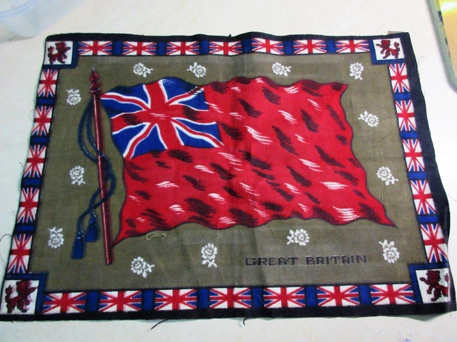 Early 1900's Large Size TOBACCO CIGAR, CIGARETTE BOX SILK - Great Britain Flag