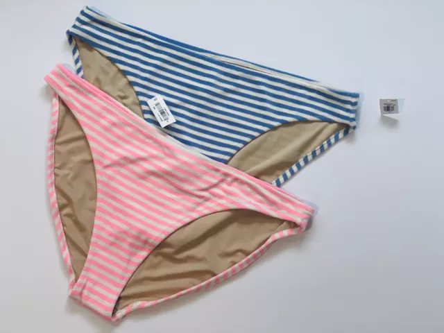 Old Navy Womens Low-Rise Terry Classic Striped Bikini Swim Bottoms LOT Sz 2X NWT