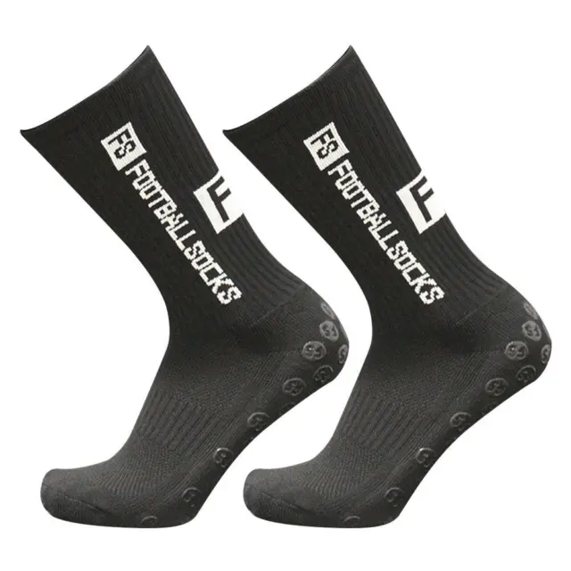 fr 5pcs Round Silicone Suction Non Slip Football Socks Sports Training (Black)