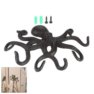 1pc Octopus Shaped Hook Garden Wall Mounted Hanger Holder Cast Iron Household
