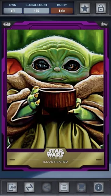 Topps Star Wars Kartenhändler lila CTI illustriert Epic Grogu