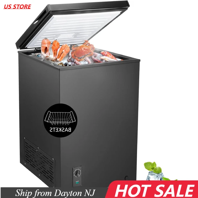 CHEST FREEZER 3.5 Cu.Ft, Upright Freezer, Adjustable Temperature, Black